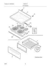 07 - Top / Drawer parts for Frigidaire Range CGEF3031KBA from AppliancePartsPros.com
