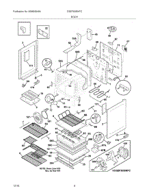 05 - Body parts for Frigidaire Range CGEF3055KFC from AppliancePartsPros.com