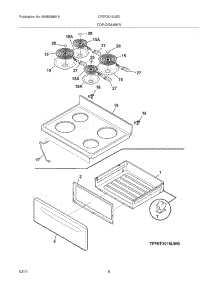 07 - Top / Drawer parts for Frigidaire Range CFEF3016LBD from AppliancePartsPros.com