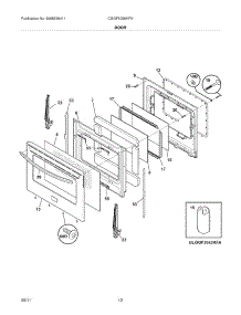 11 - Door parts for Frigidaire Range CGGF3056KFN from AppliancePartsPros.com