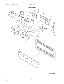 03 - Backguard parts for Frigidaire Range CFEF3018LMB from AppliancePartsPros.com