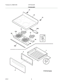 07 - Top / Drawer parts for Frigidaire Range CFEF3018LMB from AppliancePartsPros.com