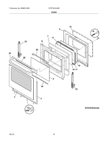09 - Door parts for Frigidaire Range CFEF3018LMB from AppliancePartsPros.com