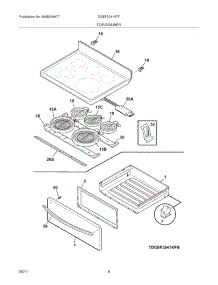 07 - Top / Drawer parts for Frigidaire Range DGEF3041KFF from AppliancePartsPros.com