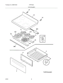 07 - Top / Drawer parts for Frigidaire Range CFEF3020LWC from AppliancePartsPros.com