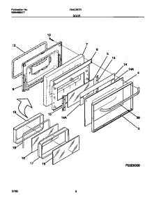 05 - Door parts for Frigidaire Range F04B357BDB from AppliancePartsPros.com
