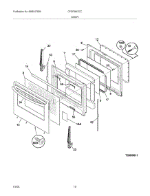 11 - Door parts for Frigidaire Range CFGF366DCC from AppliancePartsPros.com