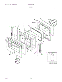 09 - Door parts for Frigidaire Range CGEF3034MFB from AppliancePartsPros.com
