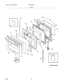 09 - Door parts for Frigidaire Range CGEF3055KFA from AppliancePartsPros.com