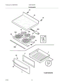 07 - Top / Drawer parts for Frigidaire Range CGEF3055KFB from AppliancePartsPros.com
