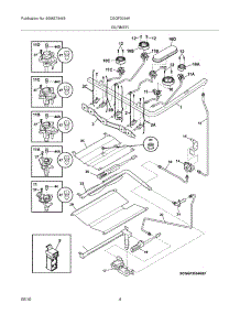 05 - Burner parts for Frigidaire Range CGGF3054KWF from AppliancePartsPros.com