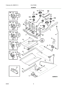 05 - Burner parts for Frigidaire Range CGLGF389GBC from AppliancePartsPros.com
