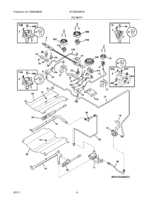 05 - Burner parts for Frigidaire Range CPGS3085KF6 from AppliancePartsPros.com