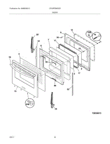 09 - Door parts for Frigidaire Range CPLEFZ98GCE from AppliancePartsPros.com