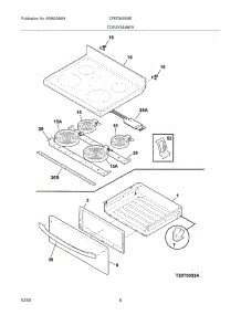 07 - Top / Drawer parts for Frigidaire Range CFEF366EME from AppliancePartsPros.com