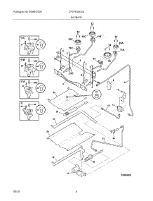 05 - Burner parts for Frigidaire Range CFGF3053LSA from AppliancePartsPros.com