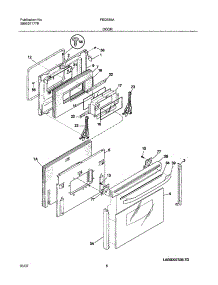 09 - Door parts for Frigidaire Range FED355ABD from AppliancePartsPros.com