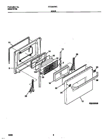 05 - Door parts for Frigidaire Range FED300WCDD from AppliancePartsPros.com