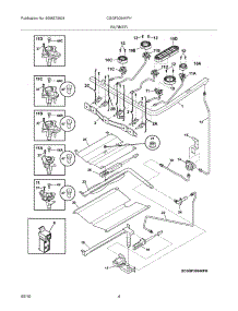 05 - Burner parts for Frigidaire Range CGGF3054KFH from AppliancePartsPros.com