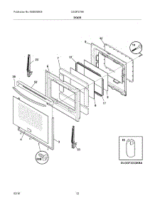 11 - Door parts for Frigidaire Range CGGF3076KWD from AppliancePartsPros.com