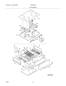 07 - Top / Drawer parts for Frigidaire Range CGLES389ES2 from AppliancePartsPros.com