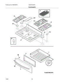 09 - Top / Drawer parts for Frigidaire Range DGGF3042KFC from AppliancePartsPros.com
