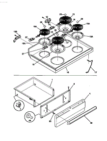 04 - Top / Drawer parts for Frigidaire Range F04S350BWB from AppliancePartsPros.com