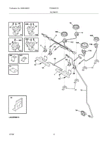 05 - Burner parts for Frigidaire Range FCS366ECD from AppliancePartsPros.com