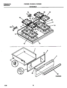 06 - Top / Drawer parts for Frigidaire Range F64B353BWA from AppliancePartsPros.com