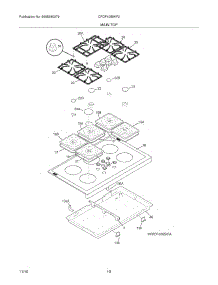 09 - Main Top parts for Frigidaire Range CPDF4085KF2 from AppliancePartsPros.com