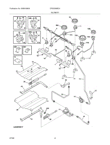 05 - Burner parts for Frigidaire Range CPGS389EC4 from AppliancePartsPros.com