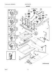 05 - Burner parts for Frigidaire Range DGGF3054KFG from AppliancePartsPros.com