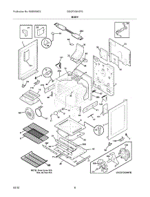 07 - Body parts for Frigidaire Range DGGF3054KFG from AppliancePartsPros.com