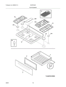 09 - Top / Drawer parts for Frigidaire Range DGGF3032KBA from AppliancePartsPros.com
