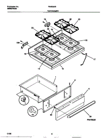 05 - Top / Drawer parts for Frigidaire Range F64B350BDB from AppliancePartsPros.com