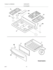 09 - Top / Drawer parts for Frigidaire Range DGGF3042KFK from AppliancePartsPros.com
