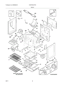 07 - Body parts for Frigidaire Range DGGF3054KFM from AppliancePartsPros.com