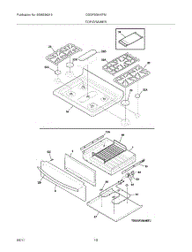 09 - Top / Drawer parts for Frigidaire Range DGGF3054KFM from AppliancePartsPros.com