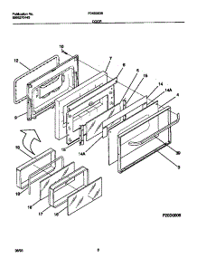 05 - Door parts for Frigidaire Range F04B350BDB from AppliancePartsPros.com
