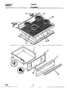 04 - Top / Drawer parts for Frigidaire Range F04B357BWE from AppliancePartsPros.com