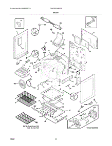 07 - Body parts for Frigidaire Range DGGF3054KFB from AppliancePartsPros.com