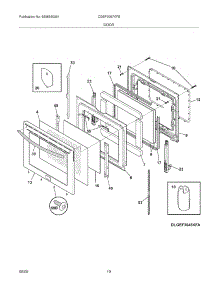 09 - Door parts for Frigidaire Range CGEF3057KFB from AppliancePartsPros.com