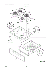 07 - Top / Drawer parts for Frigidaire Range FEF317HBA from AppliancePartsPros.com