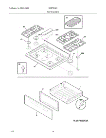 09 - Top / Drawer parts for Frigidaire Range DGGF3032KWC from AppliancePartsPros.com