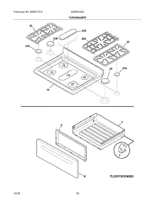 09 - Top / Drawer parts for Frigidaire Range DGGF3032KBH from AppliancePartsPros.com
