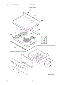 07 - Top / Drawer parts for Frigidaire Range FEF336BCM from AppliancePartsPros.com
