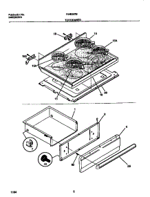 04 - Top / Drawer parts for Frigidaire Range F04B357BWA from AppliancePartsPros.com