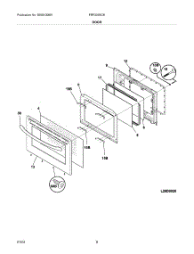 09 - Door parts for Frigidaire Range FEF336BCE from AppliancePartsPros.com