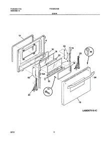 09 - Door parts for Frigidaire Range FED300ASB from AppliancePartsPros.com