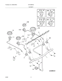 05 - Burner parts for Frigidaire Range CPCS389DC3 from AppliancePartsPros.com